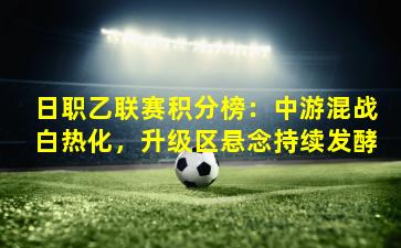 日职乙联赛积分榜：中游混战白热化，升级区悬念持续发酵